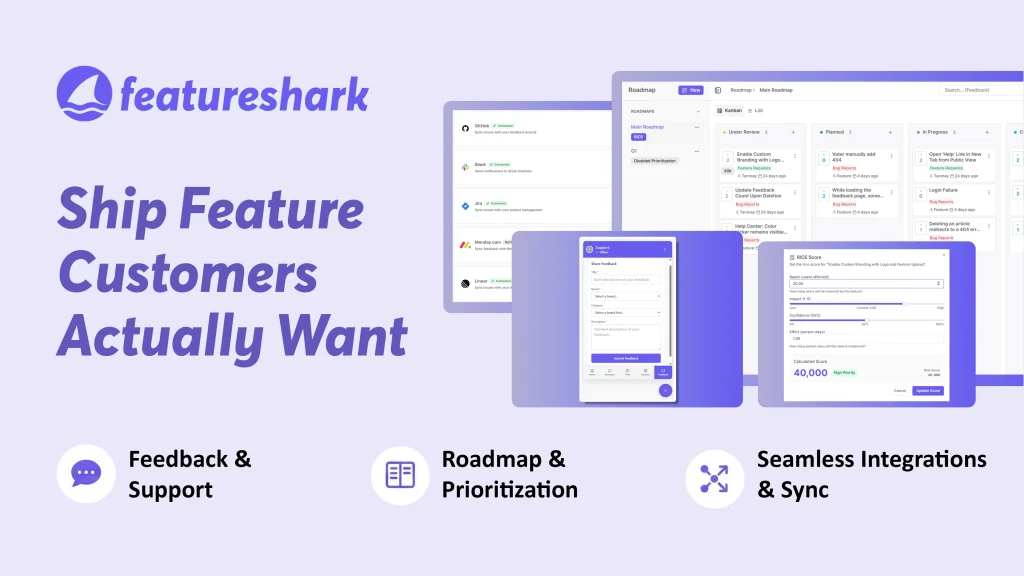 Capture d'écran de la page d'accueil de FeatureShark, outil d'IA productivité et rédaction