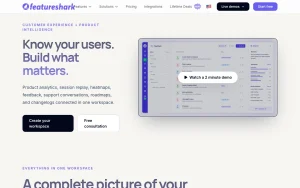 FeatureShark homepage — screenshot of the productivity & writing AI tool, 2026-10-02
