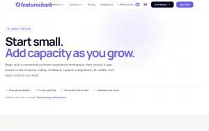 FeatureShark pricing page with plans and prices — screenshot of the productivity & writing AI tool, 2026-10-02