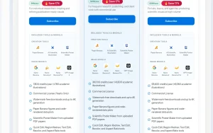 FigEditor pricing page with plans and prices — screenshot of the image generation AI tool, 2026-10-01