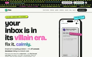 Flick homepage page homepage screenshot, productivity & writing AI tool