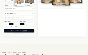 Floor Plan AI homepage — screenshot of the image generation AI tool, 2026-10-02