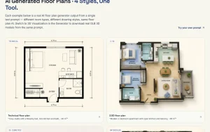 Floor Plan AI homepage — screenshot of the image generation AI tool, 2026-10-02