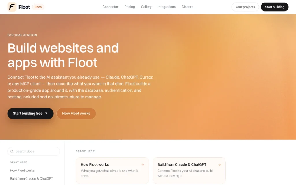 Floot documentation — screenshot of the coding AI tool, Oct 2, 2026