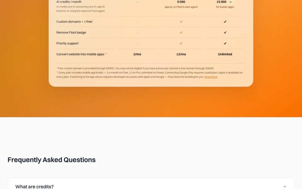 Floot Preisseite mit Tarifen und Preisen – Screenshot des KI-Tools coding, Oct 2, 2026