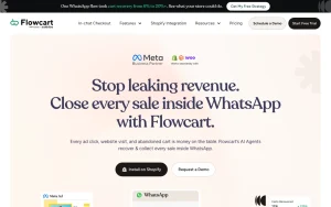 Flowcart homepage — screenshot of the productivity & writing AI tool, 2026-10-02