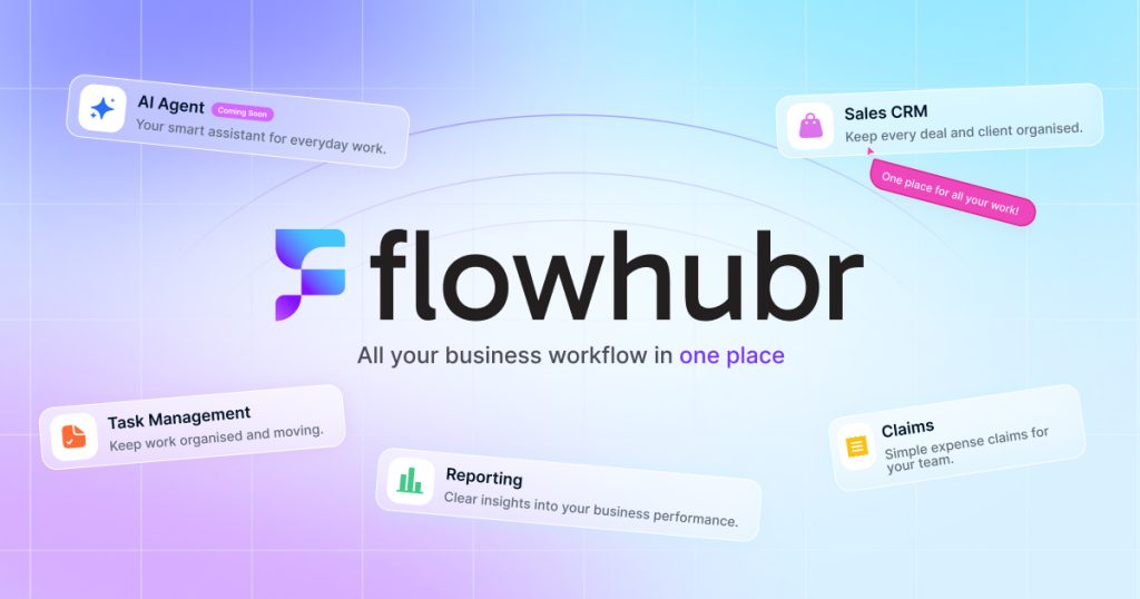 Flowhubr homepage screenshot, productivity & writing AI tool
