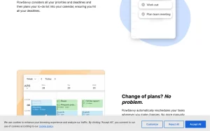 FlowSavvy homepage — screenshot of the productivity & writing AI tool, 2026-10-01