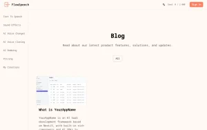 FlowSpeech blog — screenshot of the audio & voice AI tool, 2026-10-02
