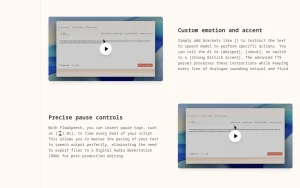 FlowSpeech homepage — screenshot of the audio & voice AI tool, 2026-10-02