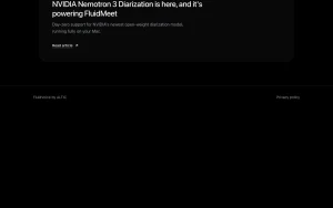 FluidVoice blog — screenshot of the audio & voice AI tool, 2026-10-02