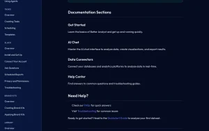 Better Analyst (formerly Formula Bot) docs page homepage screenshot, productivity & writing AI tool