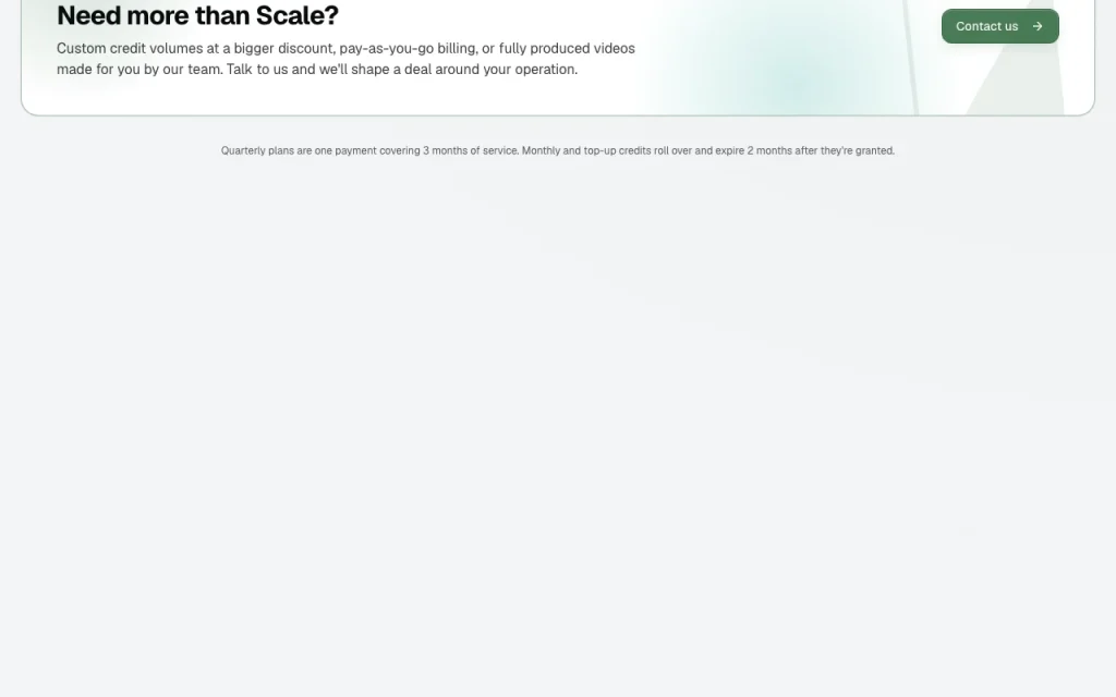 Framesail AI pricing page with plans and prices — screenshot of the video AI tool, Oct 1, 2026