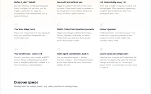 Friday (Friday Studio) homepage — screenshot of the productivity & writing AI tool, 2026-10-02
