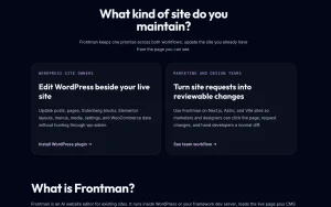 Frontman homepage — screenshot of the coding AI tool, 2026-10-02