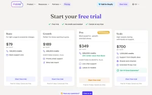 Fudge pricing page with plans and prices — screenshot of the productivity & writing AI tool, 2026-10-02