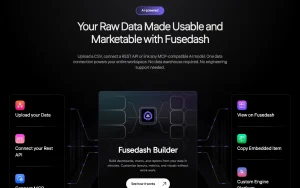 Fusedash homepage — screenshot of the productivity & writing AI tool, 2026-10-02