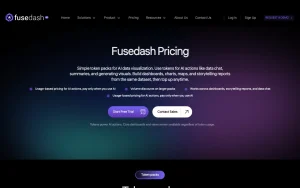 Fusedash pricing page with plans and prices — screenshot of the productivity & writing AI tool, 2026-10-02