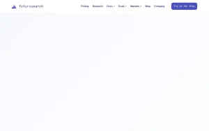 FutureSearch homepage — screenshot of the research & search AI tool, 2026-10-01