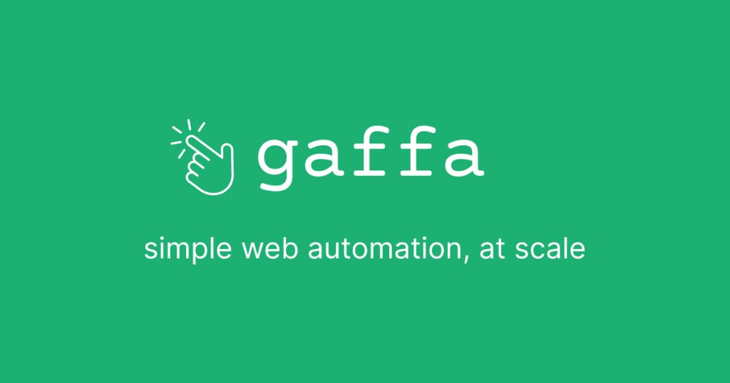 Gaffa homepage screenshot, coding AI tool
