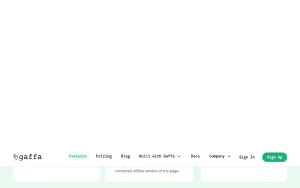 Gaffa pricing page with plans and prices — screenshot of the coding AI tool, 2026-10-02