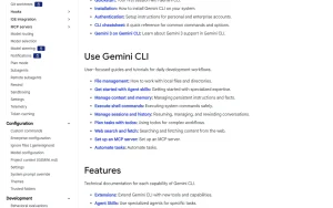 Gemini CLI documentation — screenshot of the coding AI tool, 2026-10-02