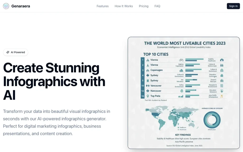 Genaraera homepage — screenshot of the image generation AI tool, Oct 2, 2026