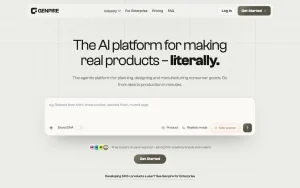 Genpire homepage — screenshot of the productivity & writing AI tool, 2026-10-02