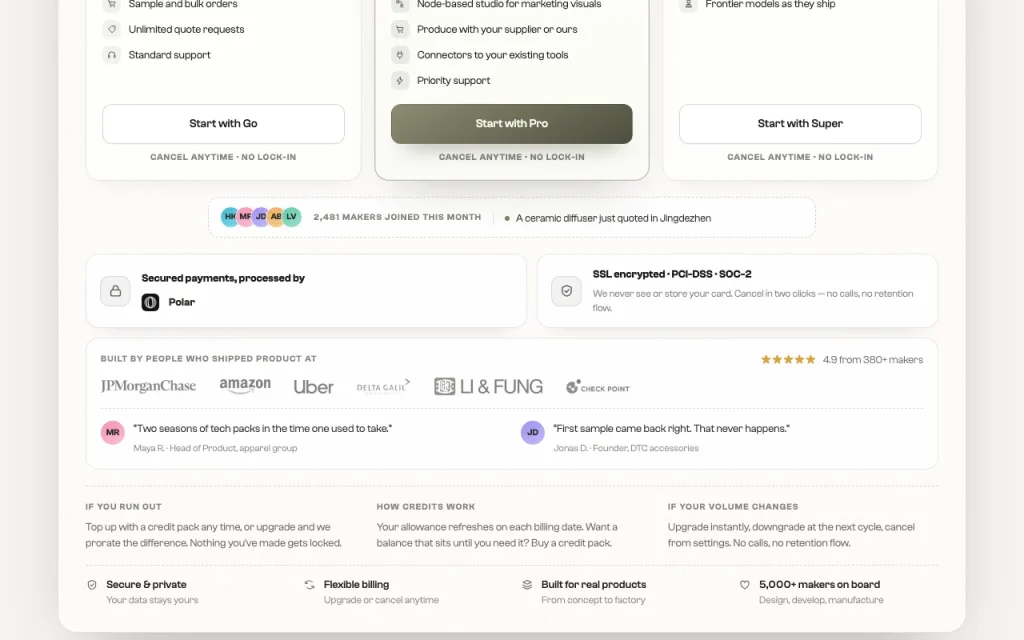Genpire page de tarifs avec offres et prix — capture d'écran de l'outil d'IA productivité et rédaction, Oct 2, 2026