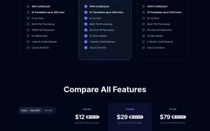 Genve pricing page homepage screenshot, video AI tool
