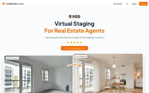 GetRenders homepage — screenshot of the image generation AI tool, 2026-10-02