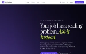 GetTheGists homepage — screenshot of the research & search AI tool, 2026-10-02