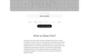 Ghost Font (by Mixfont) homepage — screenshot of the image generation AI tool, 2026-10-01