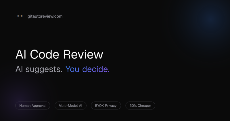 Capture d'écran de la page d'accueil de Git AutoReview, outil d'IA programmation