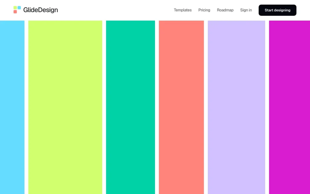 GlideDesign homepage screenshot, productivity & writing AI tool