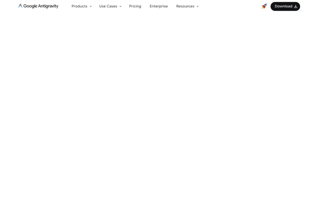 Google Antigravity Startseite – Screenshot des KI-Tools coding, Oct 13, 2026