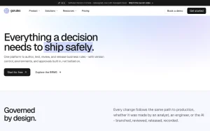 GoRules features page — screenshot of the productivity & writing AI tool, 2026-10-02