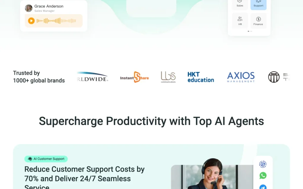 GPTBots.ai page d'accueil — capture d'écran de l'outil d'IA productivité et rédaction, Oct 2, 2026