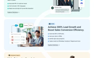 GPTBots.ai homepage — screenshot of the productivity & writing AI tool, 2026-10-02