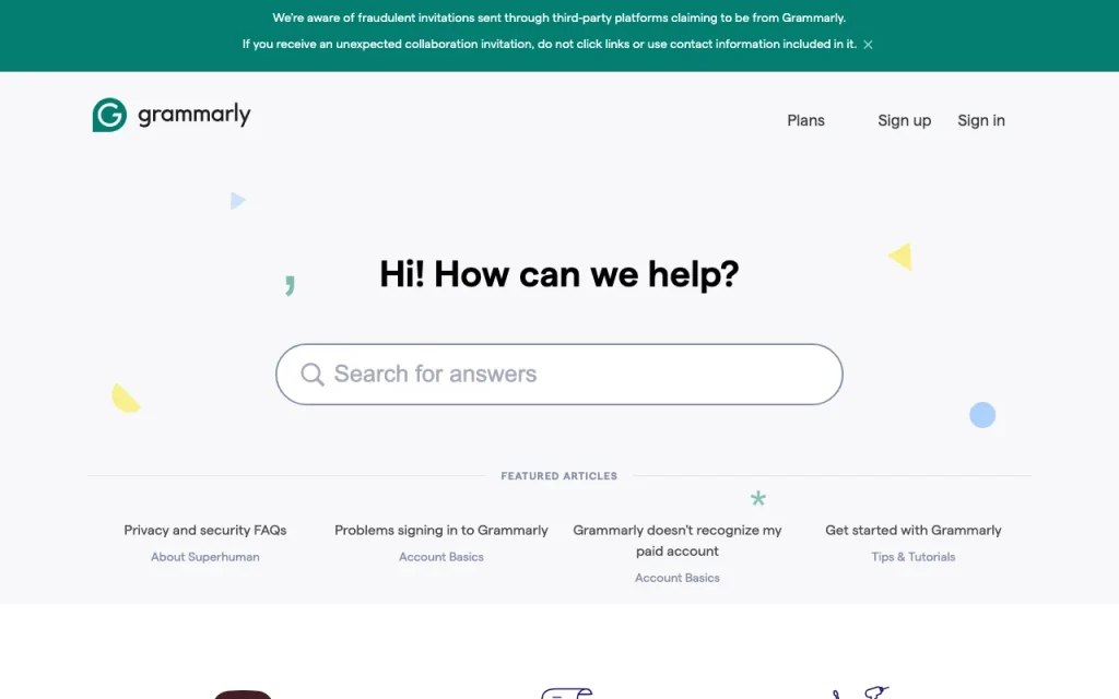 Grammarly Dokumentation – Screenshot des KI-Tools produktivität & schreiben, 31. Okt. 2026