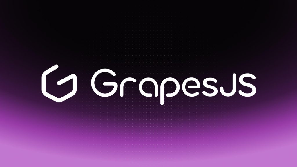 Capture d'écran de la page d'accueil de GrapesJS (Grapes Studio), outil d'IA programmation