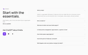 Grella FAQ page — screenshot of the research & search AI tool, 2026-10-02