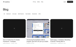 Guideless blog — screenshot of the productivity & writing AI tool, 2026-10-02