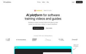 Guideless homepage — screenshot of the productivity & writing AI tool, 2026-10-02