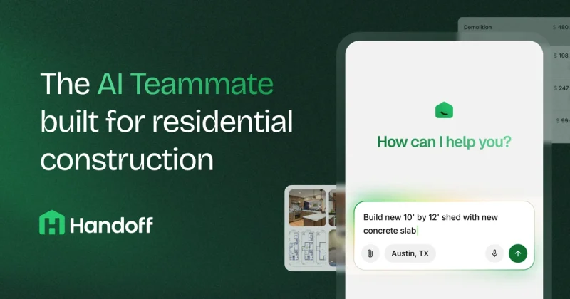 Capture d'écran de la page d'accueil de Handoff, outil d'IA productivité et rédaction