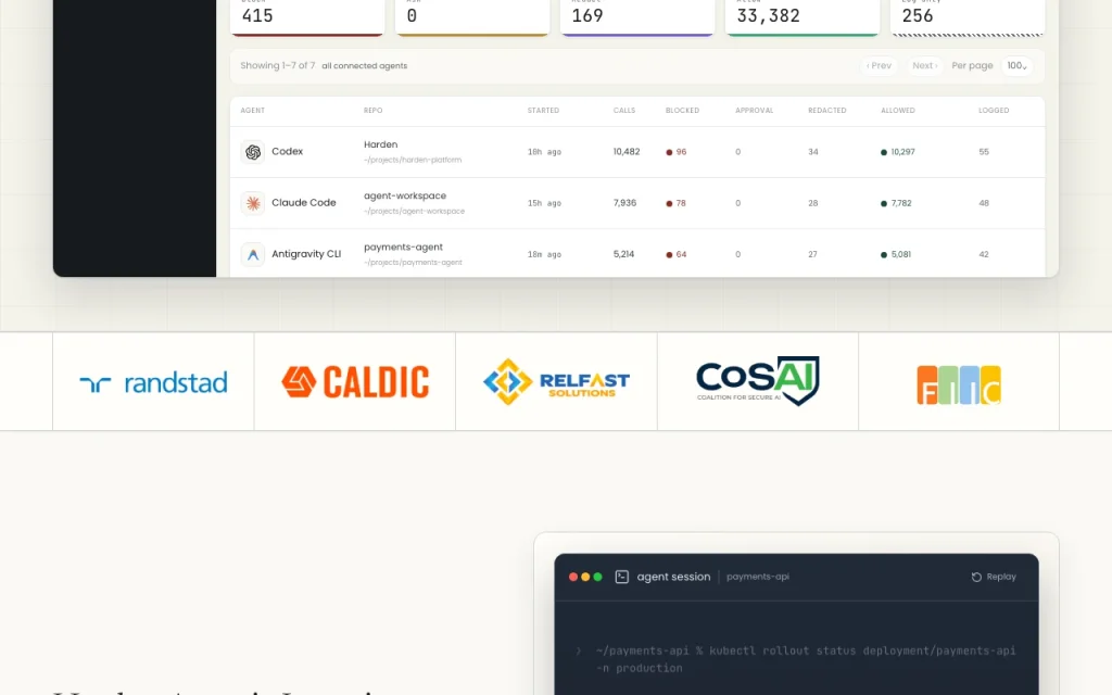 Harden AIF (Agentic Integrity Foundation) homepage — screenshot of the coding AI tool, Oct 2, 2026