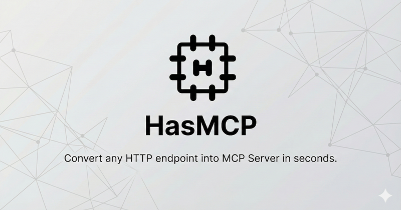 Capture d'écran de la page d'accueil de HasMCP, outil d'IA programmation