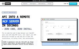 HasMCP pricing page homepage screenshot, coding AI tool