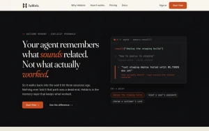 Hebbrix homepage page homepage screenshot, coding AI tool