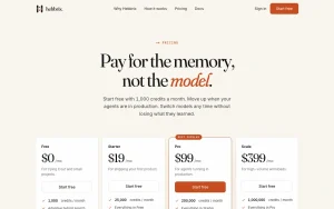 Hebbrix pricing page homepage screenshot, coding AI tool